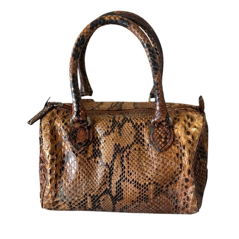 Vero Pitone brown snakeskin handle bag